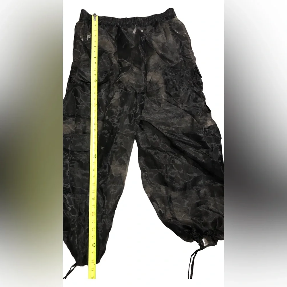 Sheer Black Cargo Harem Pants - Picture 15 of 16